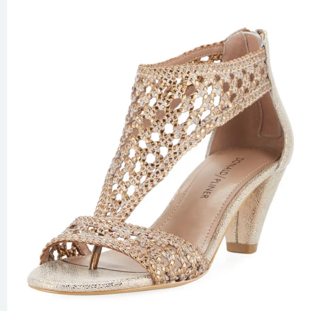 Donald J. Pliner Gold Woven Sandals